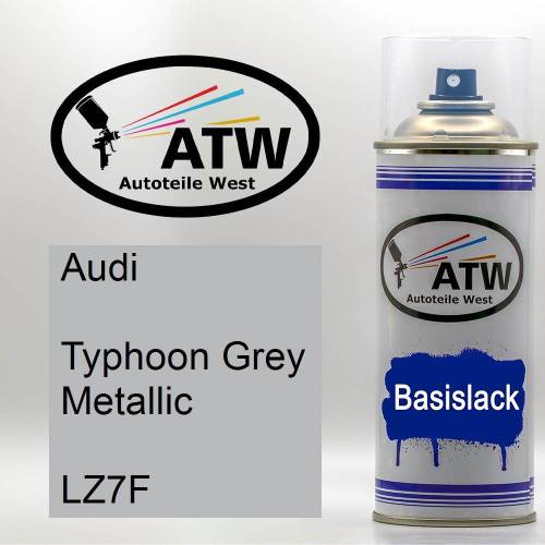 Audi, Typhoon Grey Metallic, LZ7F: 400ml Sprühdose, von ATW Autoteile West.